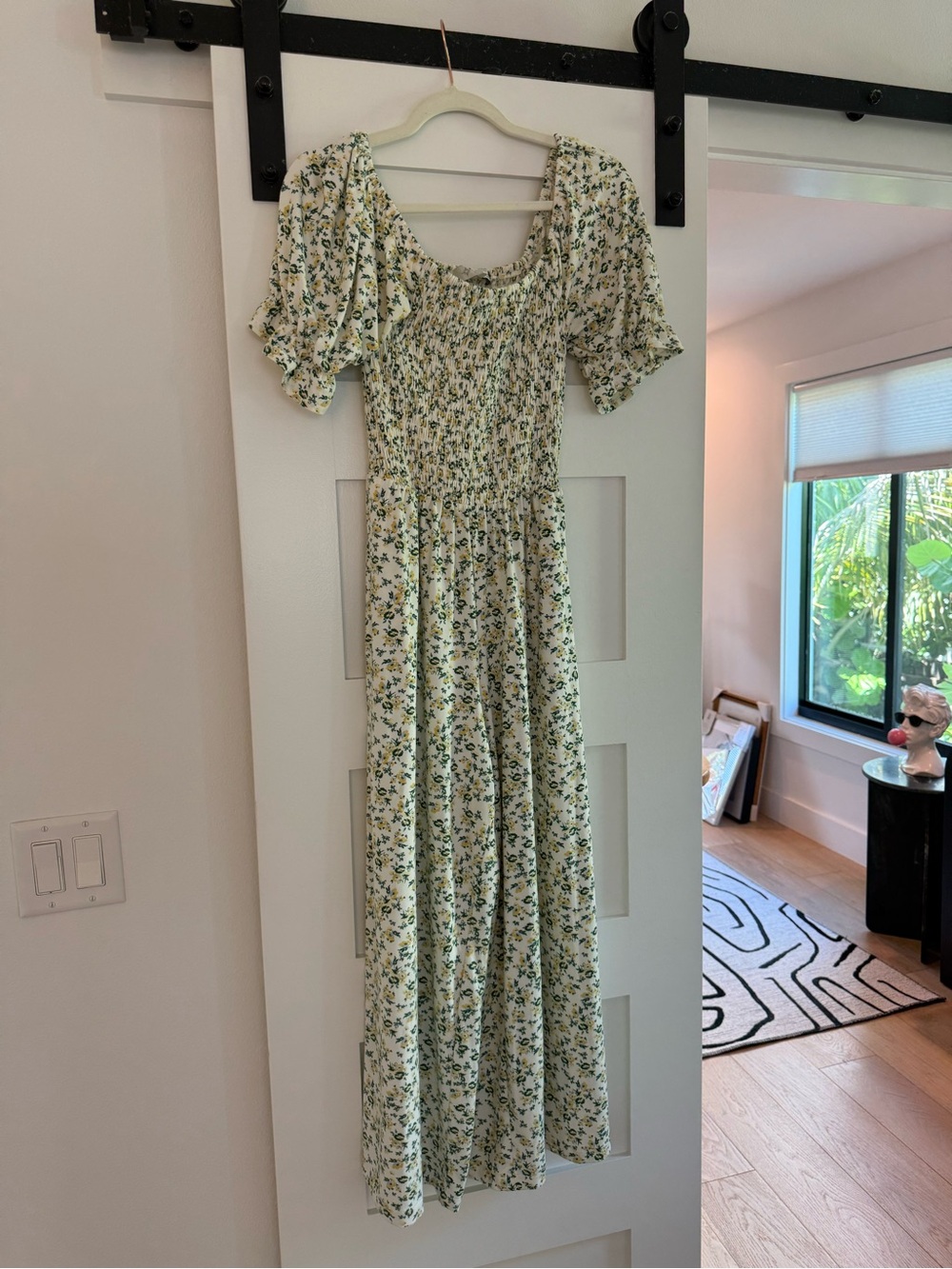Wayf Cream Jumpsuit with Green Floral Print Nordstrom